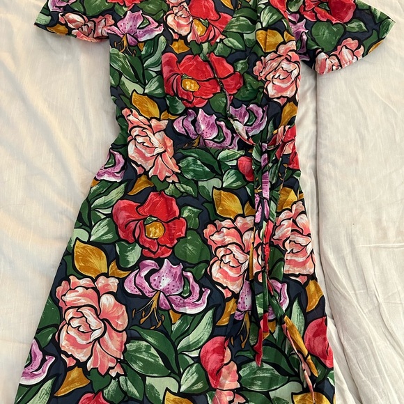 Zara Blogger Favorite Floral Wrap Mini Dress (D2) - Picture 13 of 13